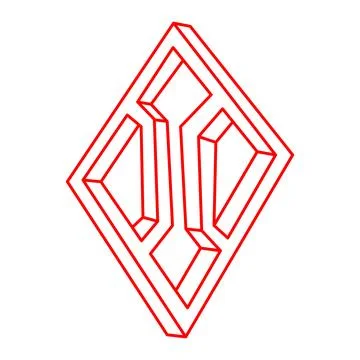 Impossible objects. Logo. Optical illusion figure. Optical art shape. Line art Stock Illustration