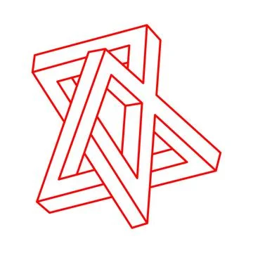 Impossible objects. Logo. Optical illusion shapes. 3d illustration. Geometric Stock Illustration