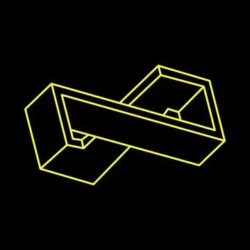 Impossible objects. Optical art. Line geometric shape. Optical illusion figure. Illustrazione stock