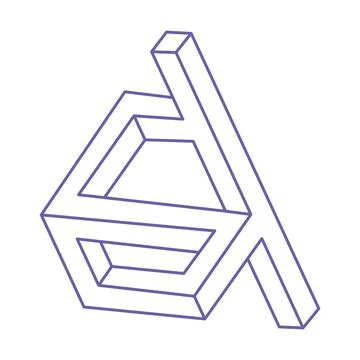Impossible objects. Optical illusion. 3d illustration. 스톡 일러스트