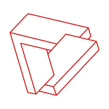 Impossible objects. Optical illusion figure. Optical art shapes. Line art. 3d イラスト素材