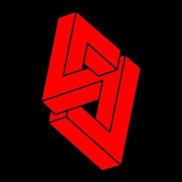 Impossible objects. Optical illusion logo. 3d illustration. Geometry. 스톡 일러스트