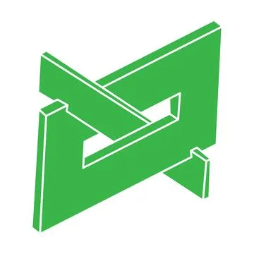 Impossible objects. Optical illusion logo. 3d illustration. 스톡 일러스트