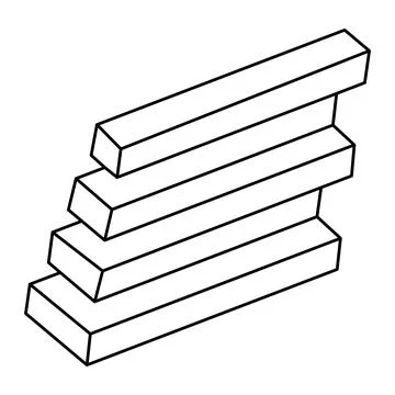 Impossible objects. Optical illusion shape. 3d illustration. Stock Illustration