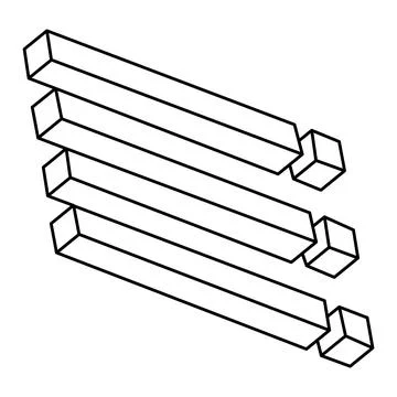 Impossible objects. Optical illusion shape. 3d illustration. Stock Illustration