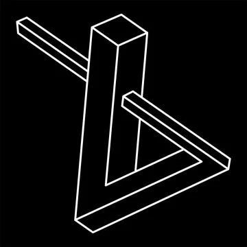Impossible objects. Optical illusion shape. 3d illustration. Unreal geometric Illustrazione stock