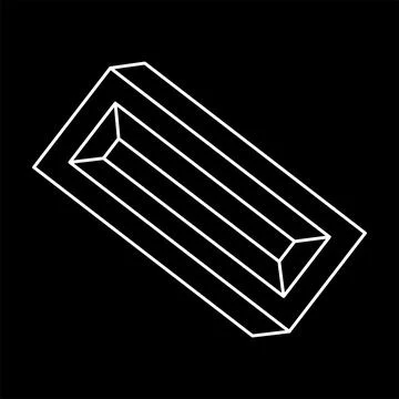 Impossible objects. Optical illusion shape. 3d illustration. Geometric figures Stockillustratie