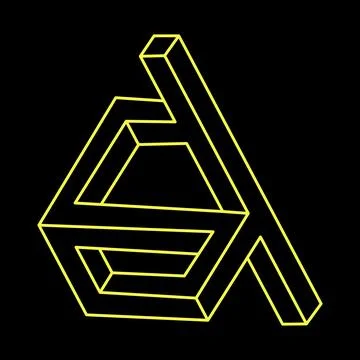 Impossible objects. Optical illusion shape. 3d illustration. Geometry figure. Stockillustratie