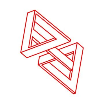 Impossible objects. Optical illusion shapes. Logo. 3d illustration. Geometric Stock Illustration