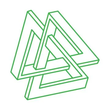 Impossible objects. Optical illusion shapes. 3d logo. Geometric figures. Stock Illustration