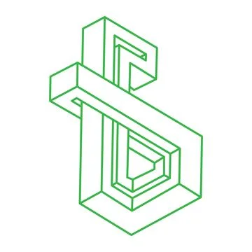 Impossible objects. Optical illusion shapes. 3d illustration. Logo. Geometric Stock Illustration