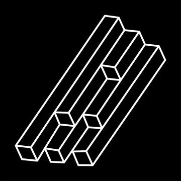 Impossible objects. Optical illusion shapes. 3d illustration. Unreal geometric 库存插图