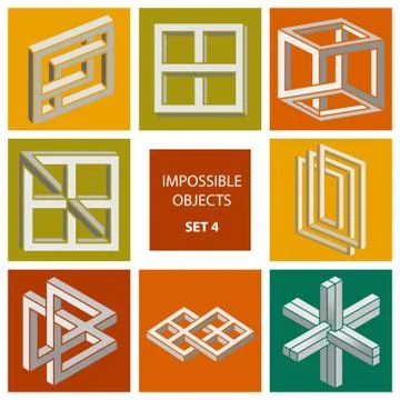 Impossible objects. Set Stock Illustration