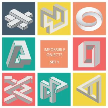 Impossible objects. Set Stock Illustration