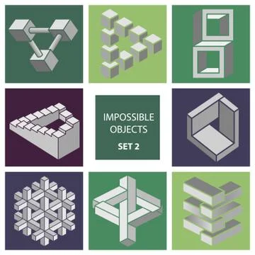Impossible objects. Set Illustrazione stock