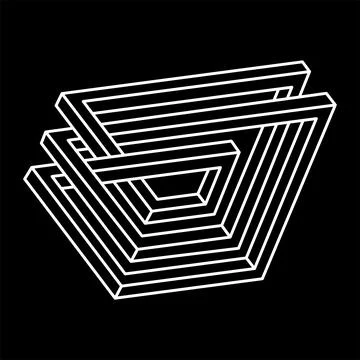 Impossible optical illusion shape. Geometry. Optical art object. Impossible Stock-Illustration