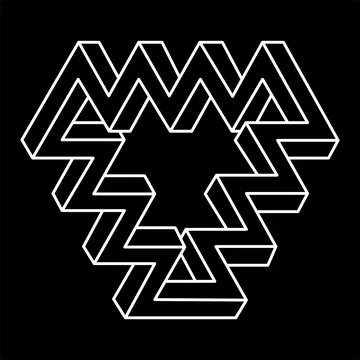 Impossible optical illusion shape. Impossible figures. Sacred geometry objects Stock Illustration