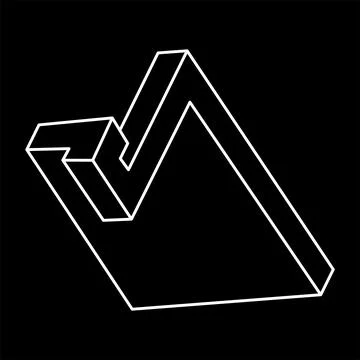 Impossible optical illusion shape. Impossible figures. Sacred geometry. Optical Stock Illustration