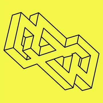 Impossible optical illusion shape. Line art. Optical art object. Stock Illustration