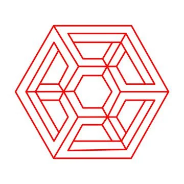 Impossible optical illusion shape. Logo. Optical art object. Impossible figures Stock Illustration