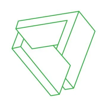 Impossible optical illusion shape. Logo. Optical art objects. Impossible figure 스톡 일러스트