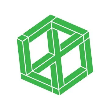 Impossible optical illusion shape. Logo. Optical art objects. Impossible figures Illustrazione stock