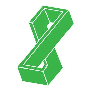 Impossible optical illusion shape. Logo. Optical art object. Impossible figures Stock Illustration