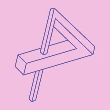 Impossible optical illusion shape. Optical art object. Impossible figure. Unreal Stock Illustration