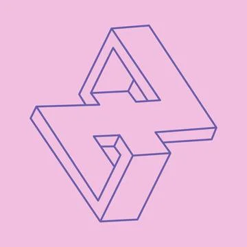 Impossible optical illusion shape. Optical art object. Impossible figure. Unreal Stock Illustration