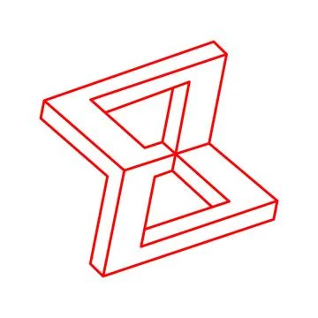 Impossible optical illusion shape. Optical art objects. Impossible figures Stock Illustration