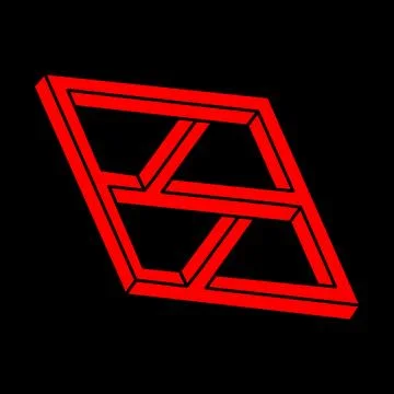 Impossible optical illusion shape. Optical art object. Impossible figures Stock Illustration