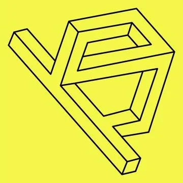 Impossible optical illusion shape. Optical art object. Impossible figures Stock Illustration