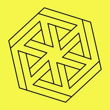Impossible optical illusion shape. Optical art object. Impossible figures. Line Stock Illustration