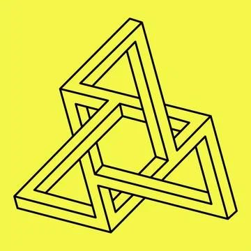 Impossible optical illusion shape. Optical art object. Impossible figures Illustrazione stock