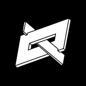 Impossible optical illusion shape. Optical art object. Escher style. Impossible Stock Illustration