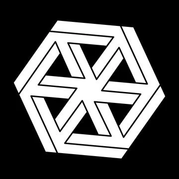 Impossible optical illusion shape. Optical art objects. Impossible figure Stock Illustration