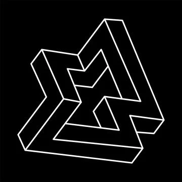 Impossible optical illusion shape. Optical art objects. Impossible figures Stock Illustration