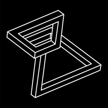 Impossible optical illusion shape. Optical art. Impossible figure. Sacred Stock Illustration