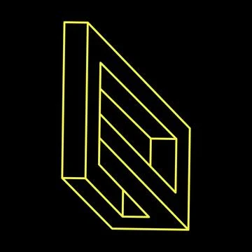 Impossible optical illusion shape. Optical art object. Impossible figures Stock Illustration