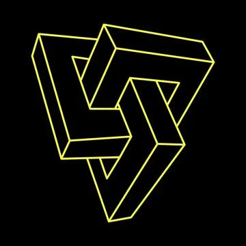 Impossible optical illusion shape. Optical art object. Impossible figure Stock Illustration