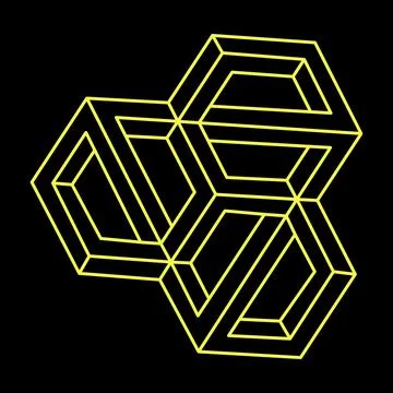 Impossible optical illusion shape. Optical art object. Impossible figure Stock Illustration