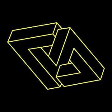 Impossible optical illusion shape. Optical art object. Impossible figure. Sacred Stock Illustration