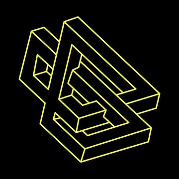 Impossible optical illusion shape. Optical art object. Impossible figures Stock Illustration