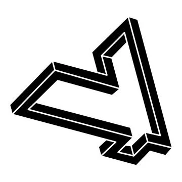 Impossible optical illusion shape. Optical art object. Impossible figure. Unreal Stock Illustration