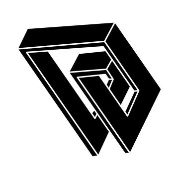 Impossible optical illusion shape. Optical art object. Impossible figure. Sacred Stock Illustration