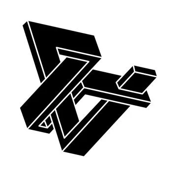 Impossible optical illusion shape. Optical art object. Impossible figure. Unreal Stock-Illustration
