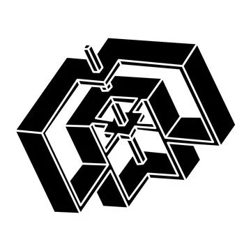 Impossible optical illusion shape. Optical art object. Geometric figure. Stock Illustration