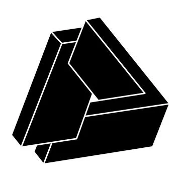 Impossible optical illusion shape. Optical art object. Impossible figure Stock Illustration