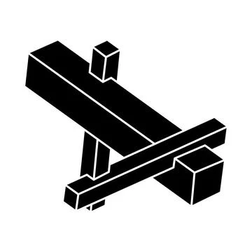 Impossible optical illusion shape. Optical art object. Geometric figure. Stock Illustration