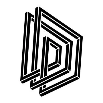 Impossible optical illusion shape. Optical art object. Geometric figure. Stock-Illustration